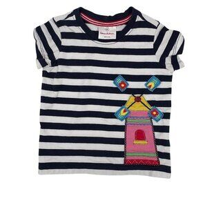 Hanna Andersson Striped T-Shirt Windmill Applique Size 80/18-24 Months